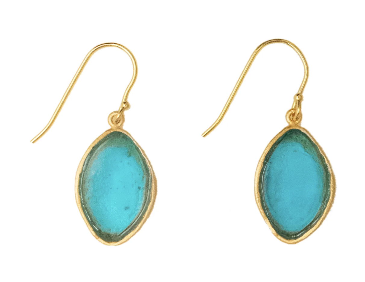 Image of Peacock Wire Earrings in Turquoise by Michael Vincent Michaud