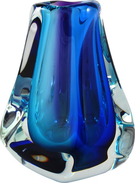 Indigo Crystal Vase