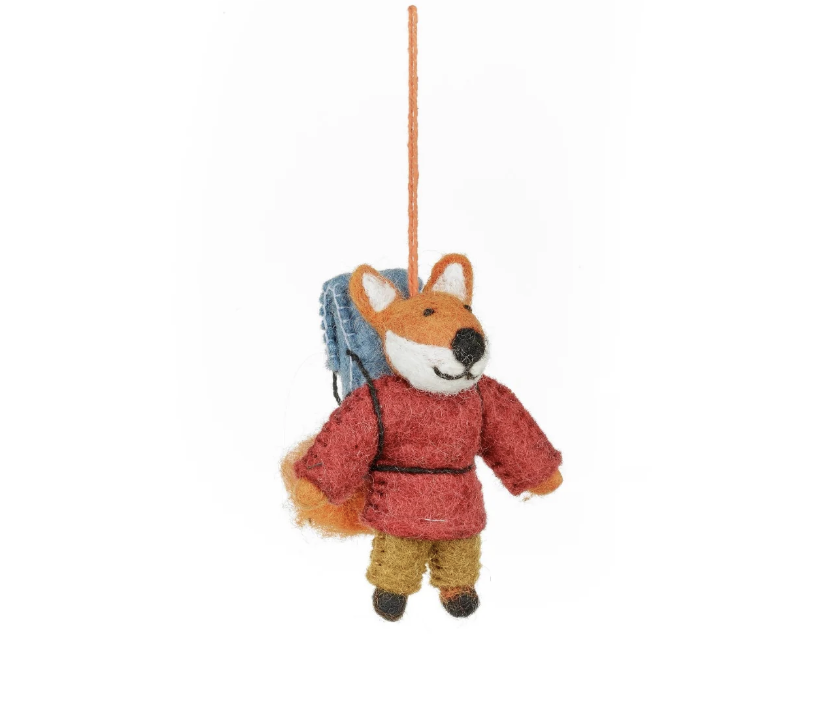 Image of Hiking Fox - Handmade Felt Ornament by  Felt So Good