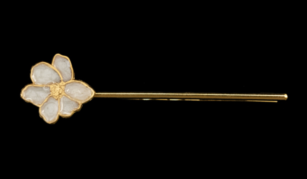 Image of Plique-a-Jour Blossom Single Flower Bobby Pin by Michael Michaud