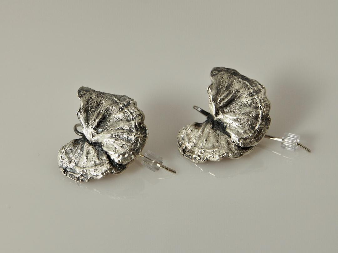 Liken Lichen Earrings in Artisan Cast Sterling Silver