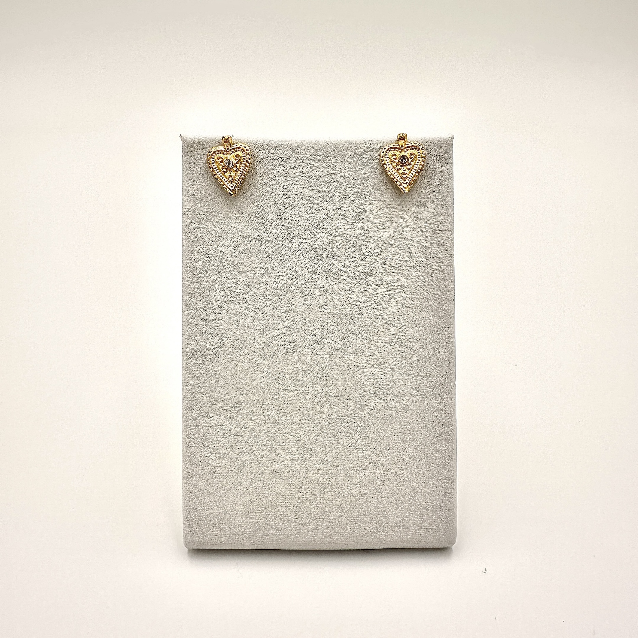 Image of 24 Karat Gold and Diamond Earrings with Hidden Hook for Dangles by Marcia McDonough