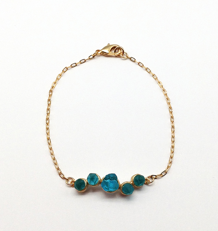 Image 1 for Crystal Bracelet, Bronze and Cast Glass, 7 1/2 Crystal Bracelet, Bronze and Cast Glass, 7 1/2