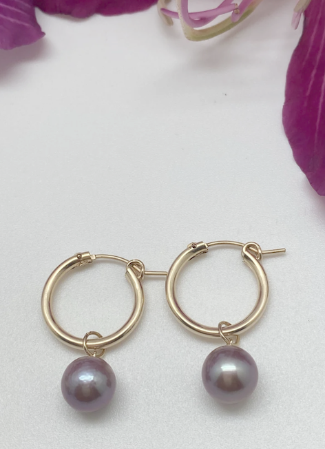 Image of Edison Pearl Hoop Earrings by  Maui Mari