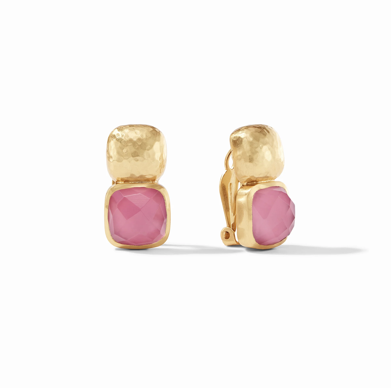 Iridescent Peony Pink Catalina Clip Earrings
