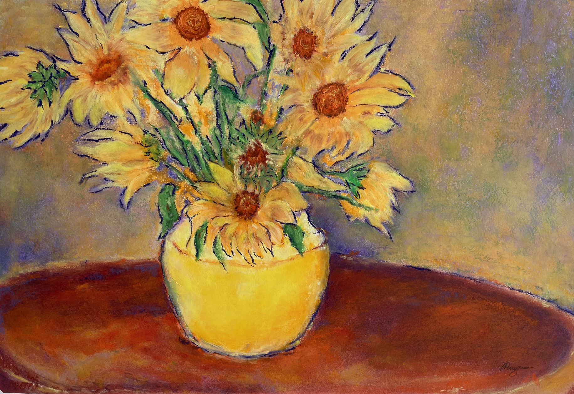 Image of Sunflowers on a Sunny Table by Fred Perryman