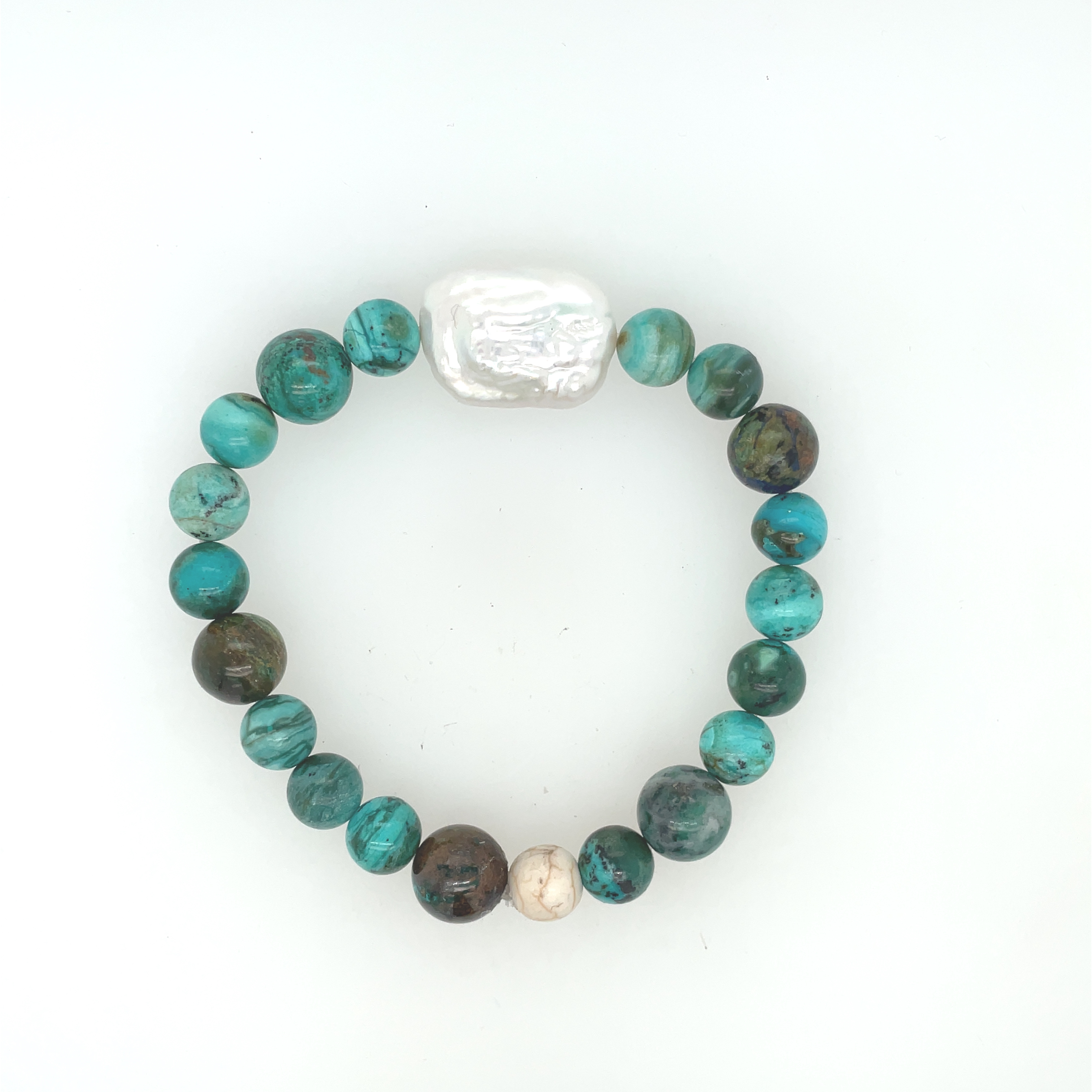 Baroque Pearl and Turquoise Bracelet