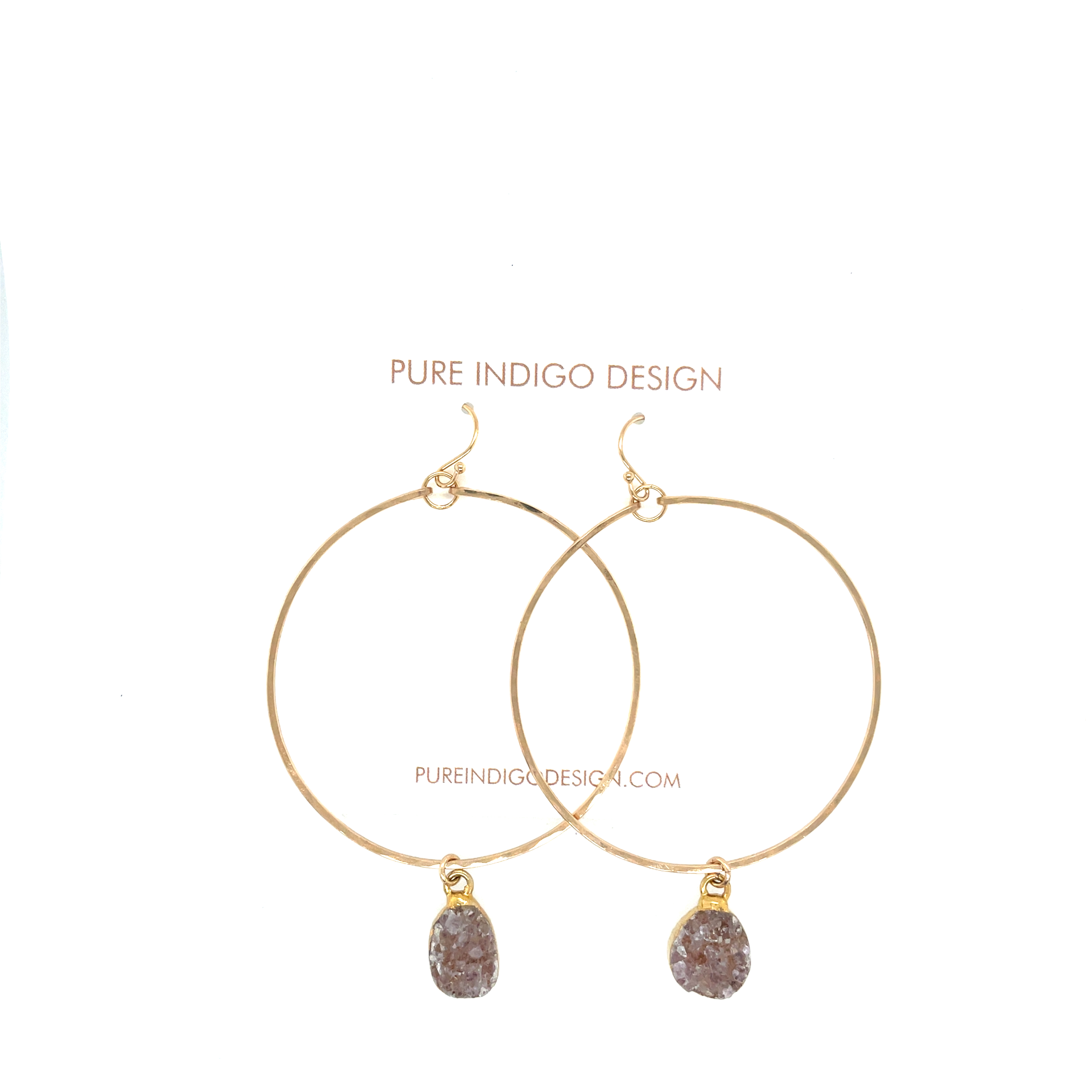 Image of Rey Druzy Hoop Earrings, Dark by Heather Bailey