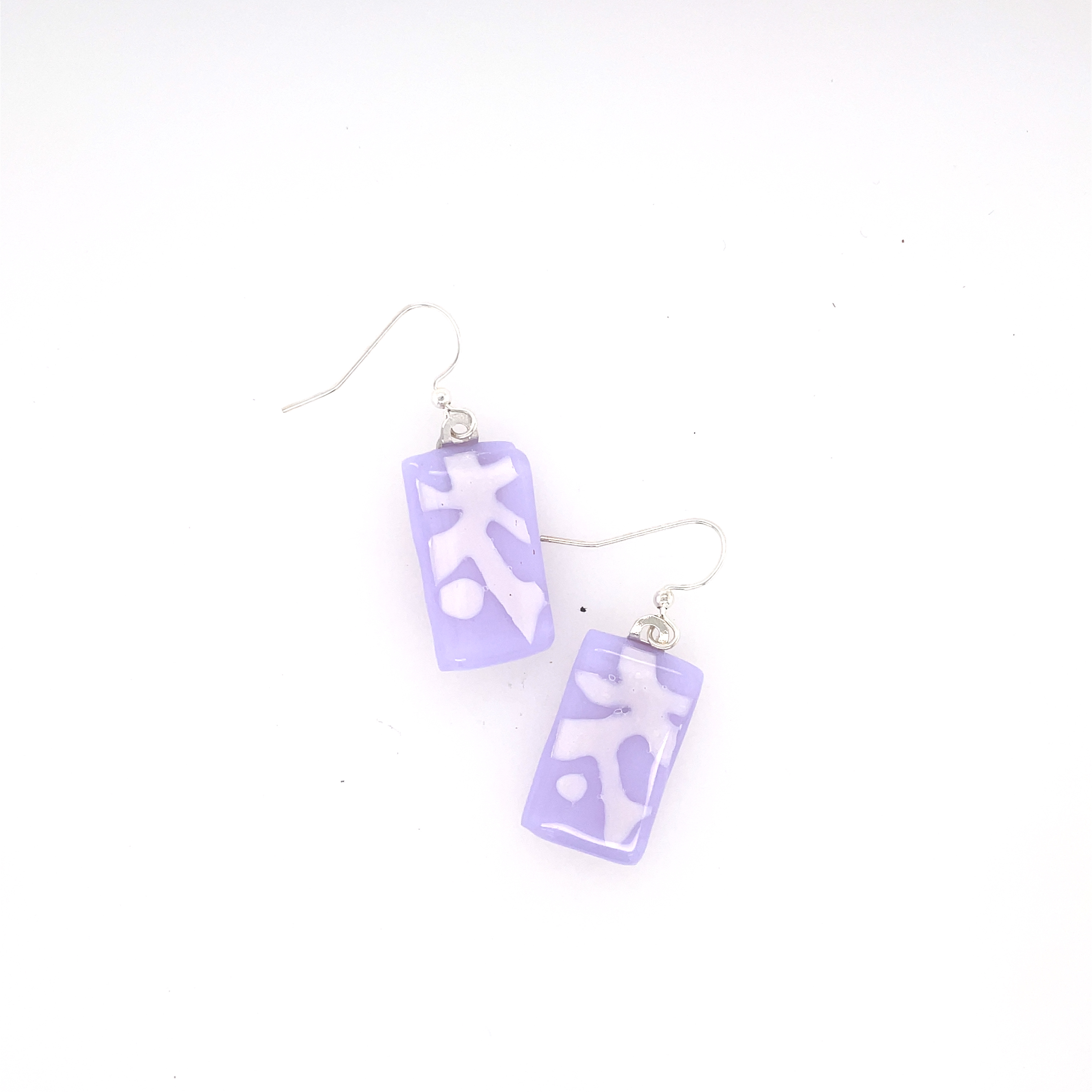 Lavender and White Earrings