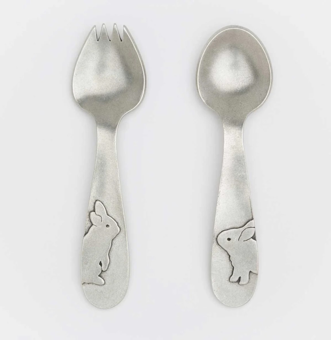 Image of Pewter Rabbits Baby Spoon Set by  Beehive Handmade