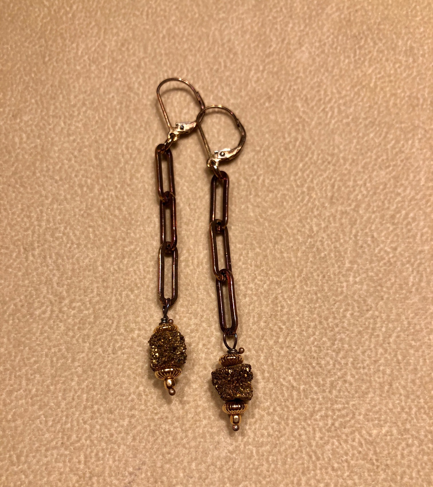 Image 1 for Earring Silver Druzy Drop (3 link) Earring Silver Druzy Drop (3 link)