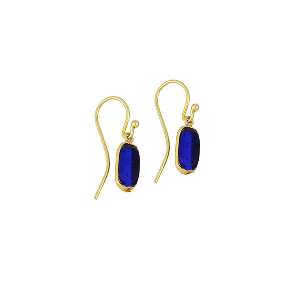 Image of Geo Bubble Wire Earrings in Cobalt by Michael Vincent Michaud