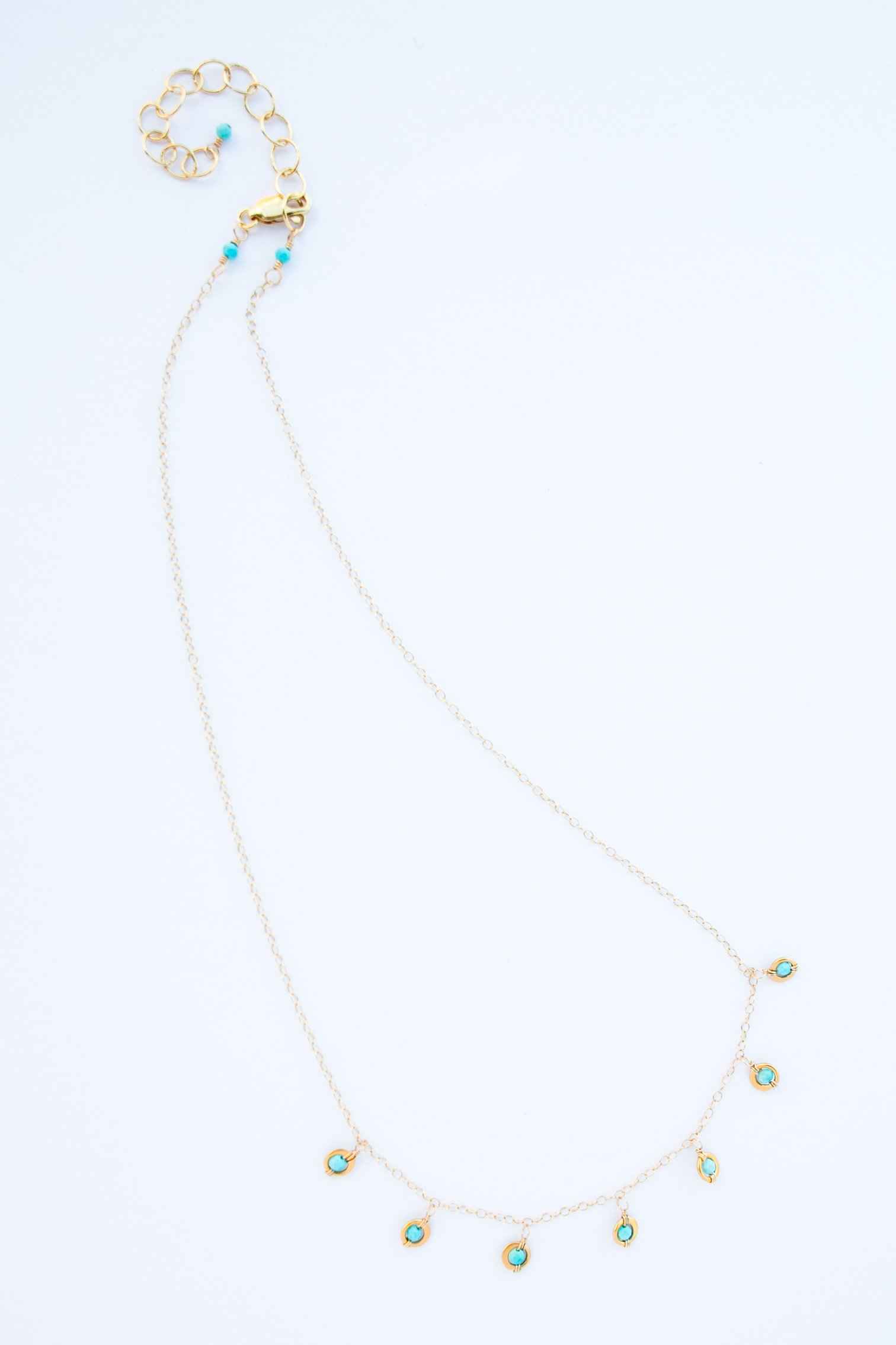 Turquoise and Gold Filled Necklace 16