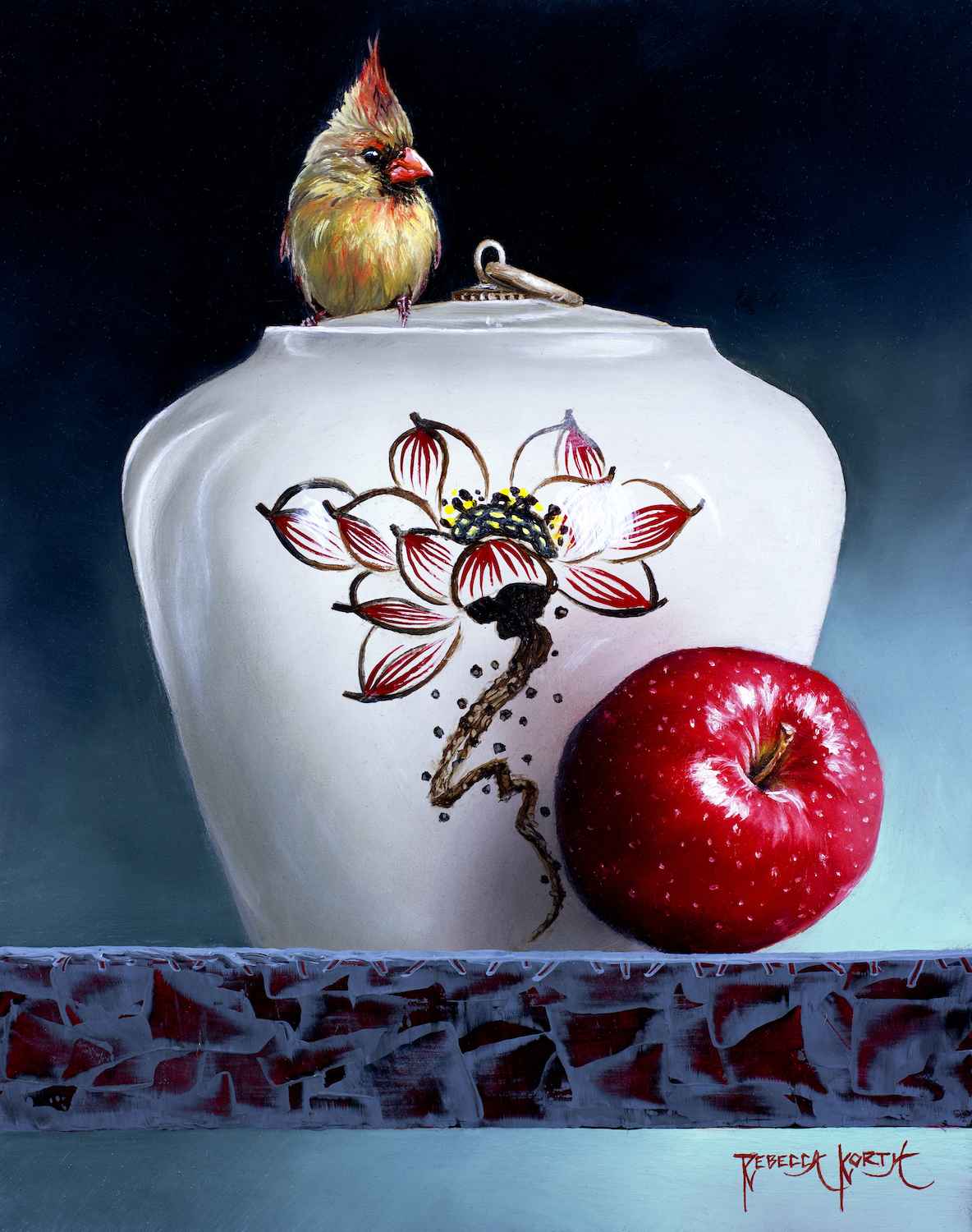 Cardinal on Porcelain