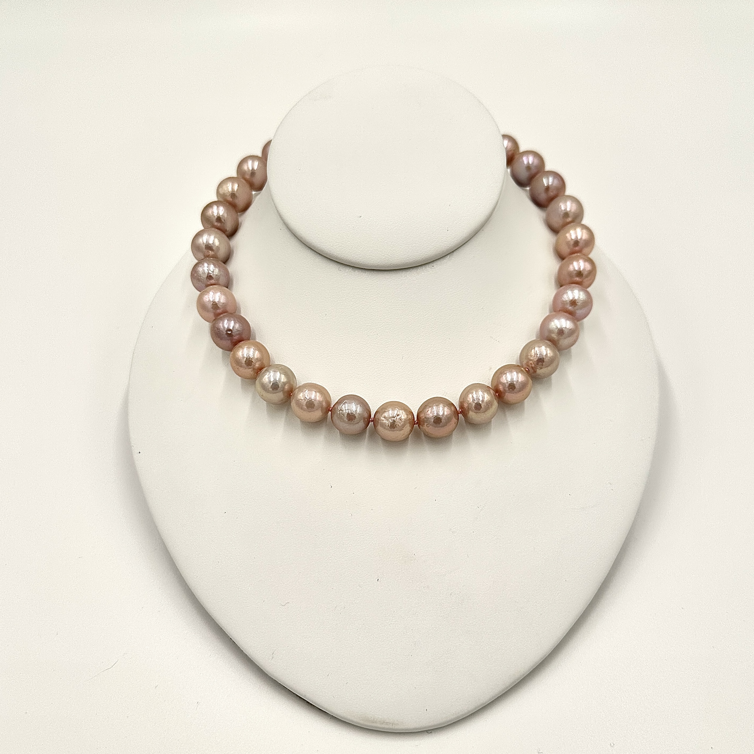 Image of Beautiful 12 mm Natural Pink Sequoia Freshwater Pearls on Hand Cast Sterling Hooks by Marcia McDonough