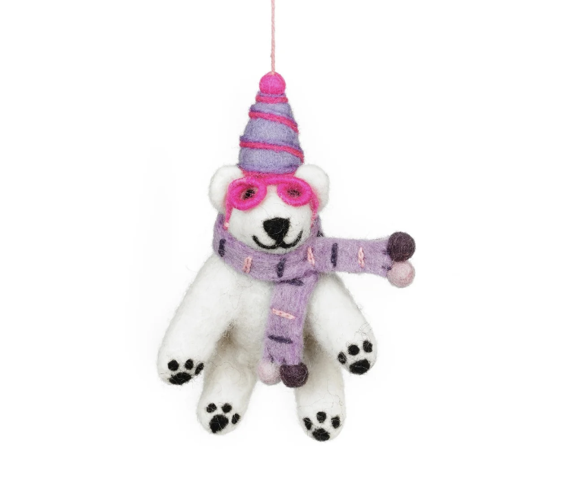Image of Luna the Polar Bear - Handmade Felt Ornament by  Felt So Good