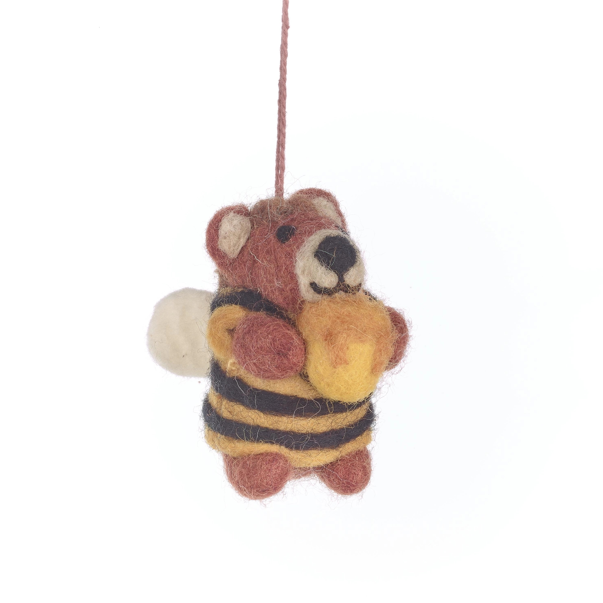 Image of Howie Honey Bee Bear - Handmade Felt Ornament by  Felt So Good