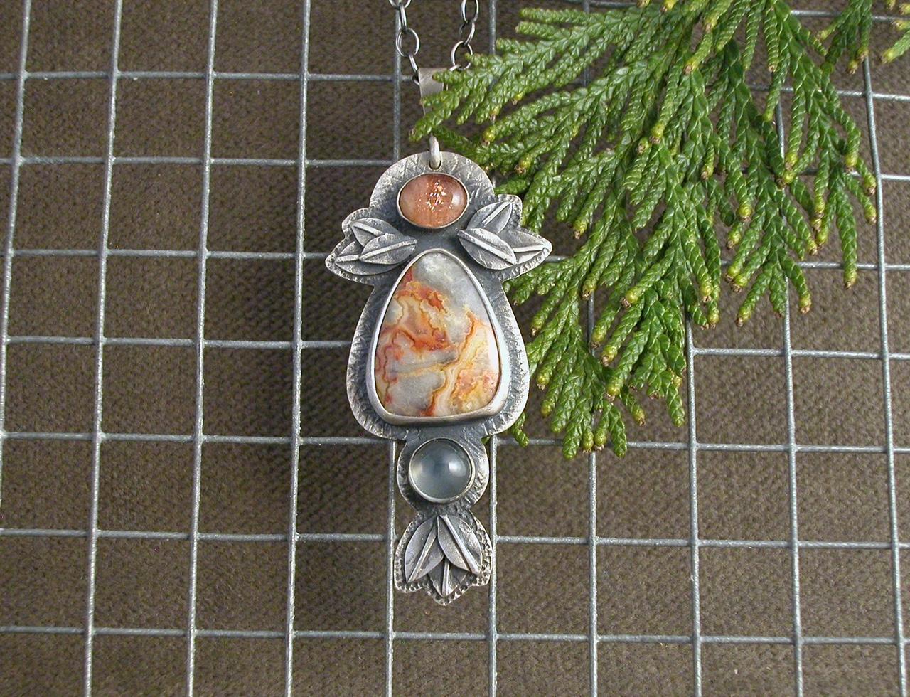 Sun and Moon – SS, Fire Agate, Sunstone and Gray Moonstone