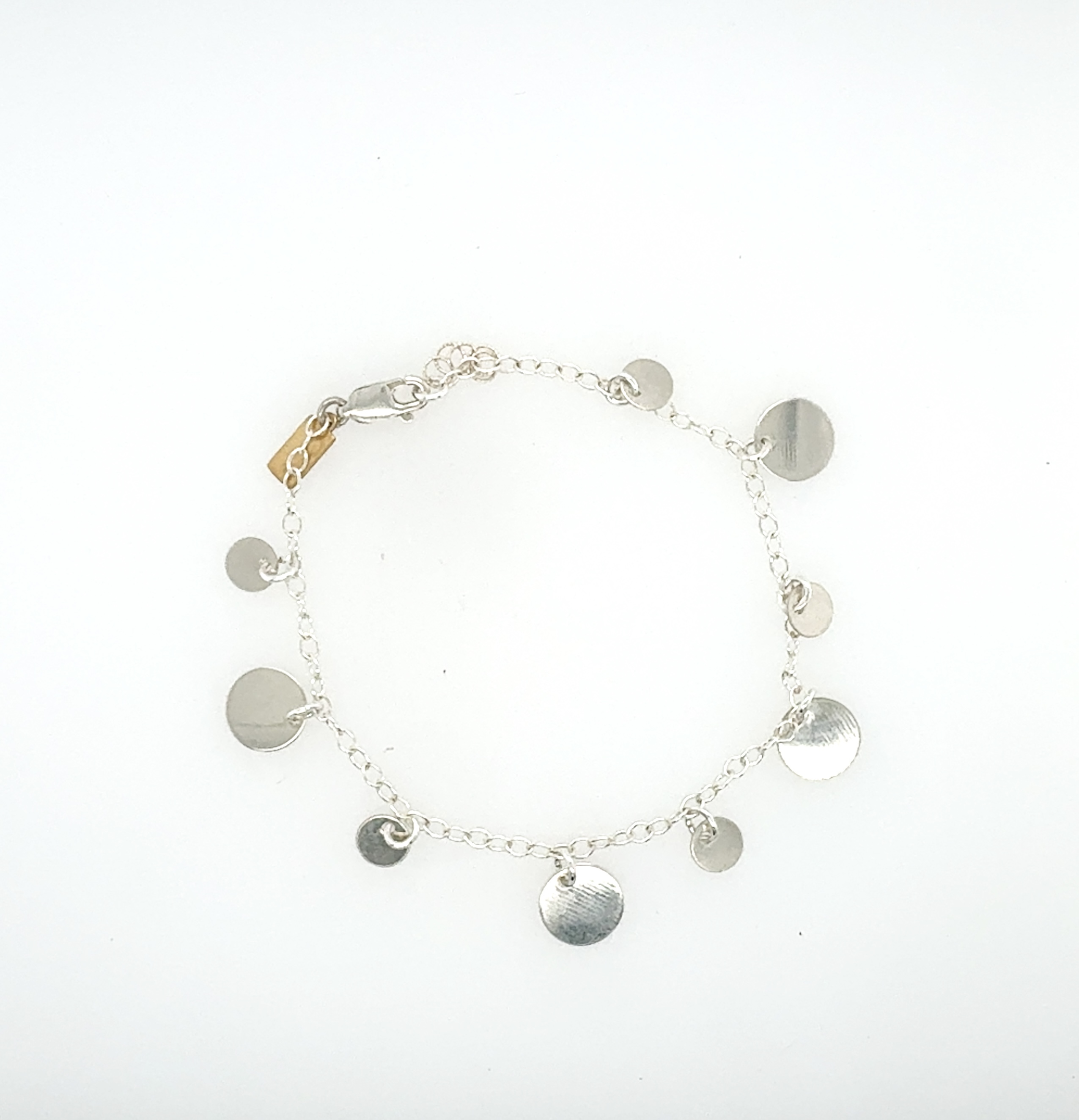 Image of Alternating Coin Charm Bracelet, Sterling - Trunk Show by  RACH B Jewelry