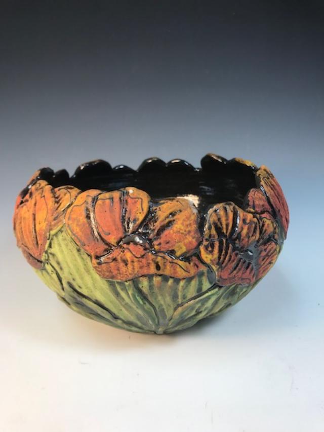 Image of Poppy Rimmed Bowl by Nancy Briggs