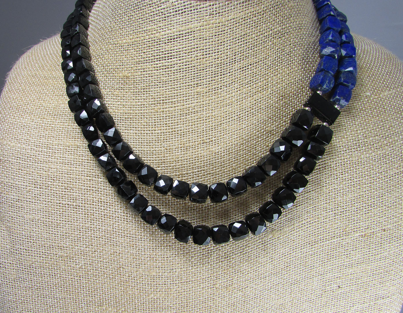 Lapis, Spinel Faceted Onyx Necklace by DIANA KAHLENBERG - Objects