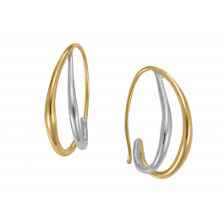 Duo's Hoop Earring Sterling & 14k gold over Silver