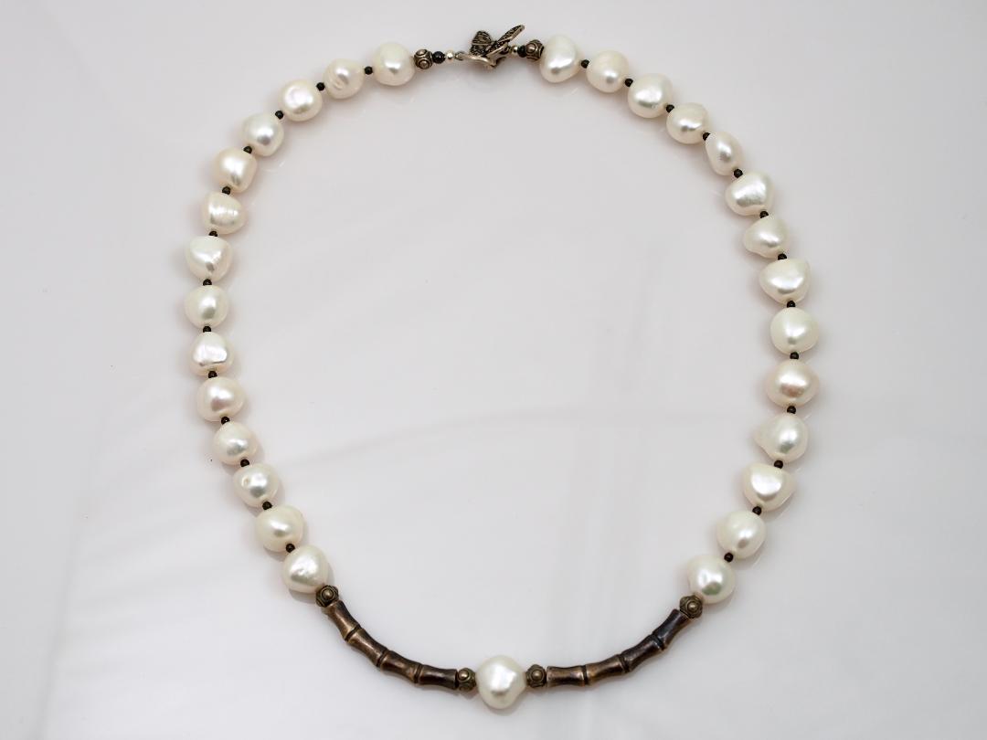Image of Sterling and White Pearls Necklace by Barbara Rand