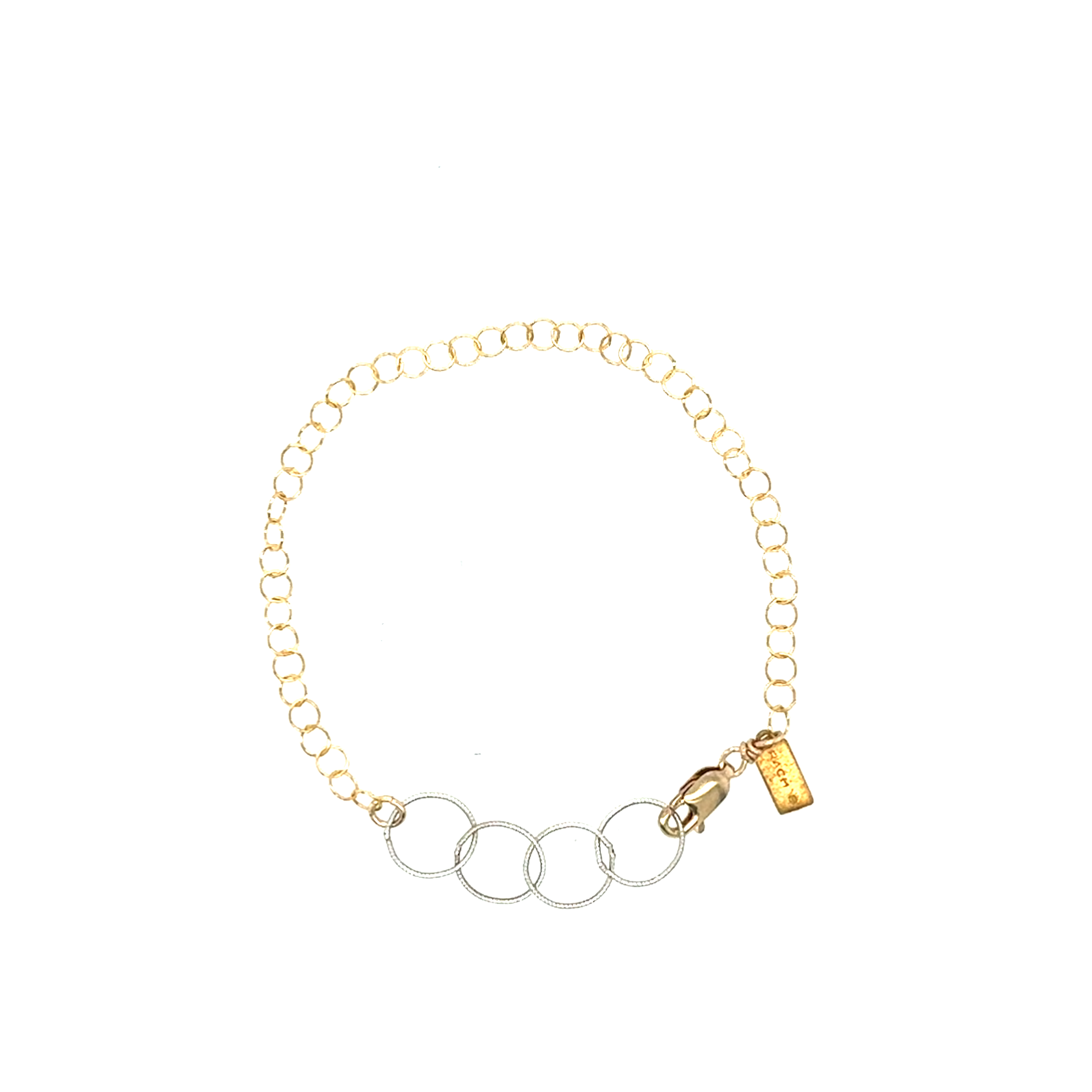 Image of 4 Round Link Mixed Metal Bracelet - Trunk Show by  RACH B Jewelry