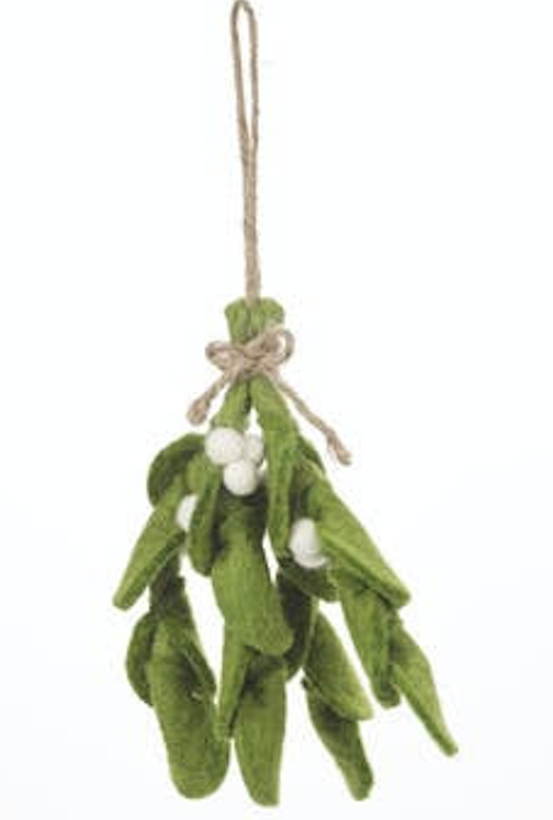 Mistletoe Sprig - Handmade Felt Ornament