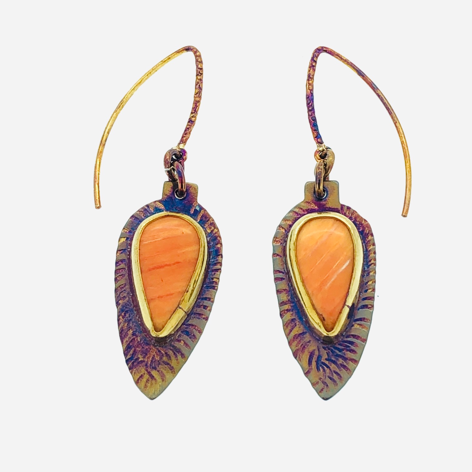 Image 1 for Sterling Silver and Spiney Oyster Teardrop Earrings Sterling Silver and Spiney Oyster Teardrop Earrings