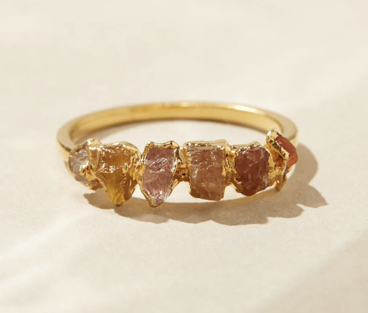 Orange Ombre Ring Size 8 Gold