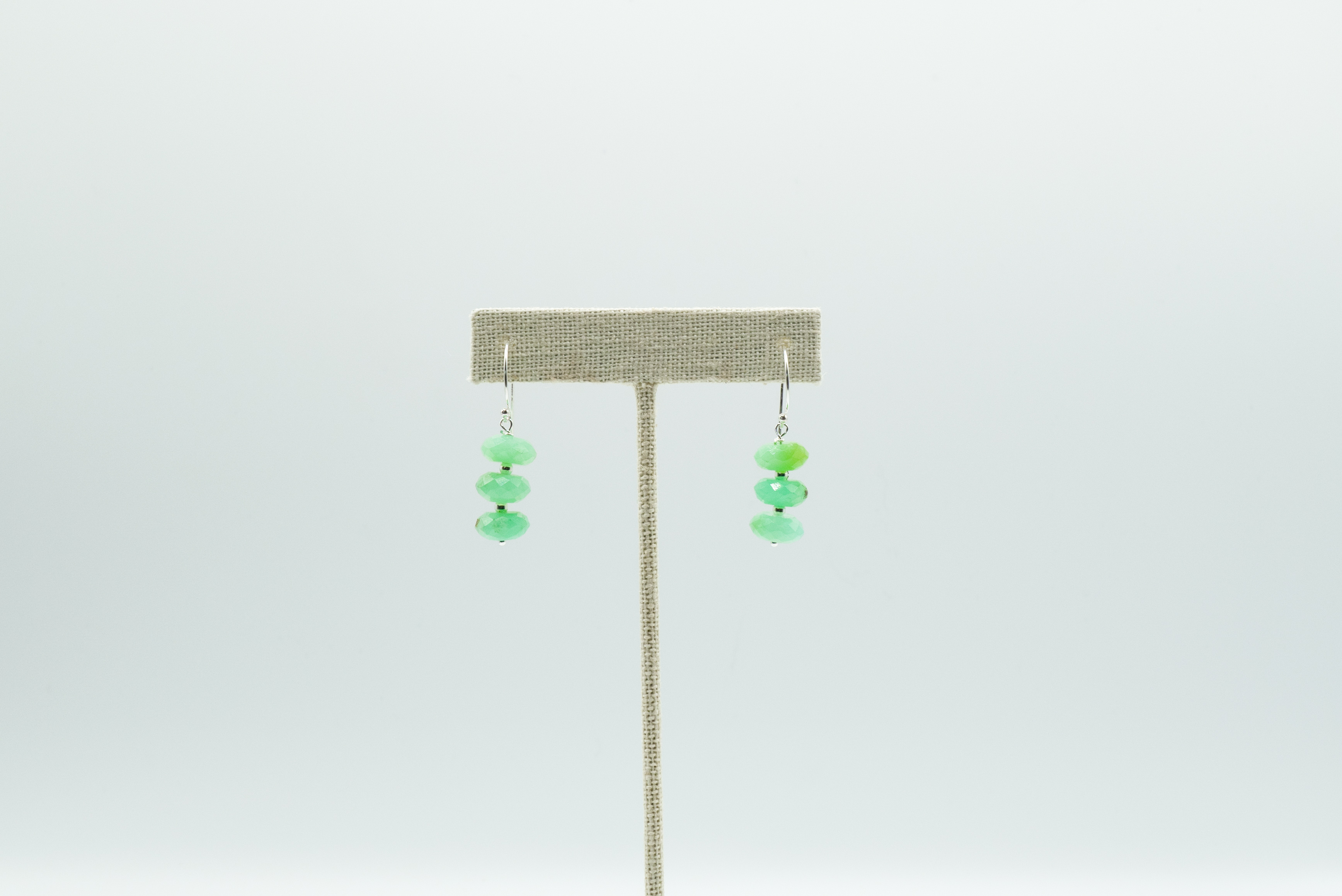 Chrysoprase Dangles with Sterling to go with 22038