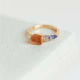 Topaz, Labradorite and Iolite Cocktail Ring Size 9 Gold
