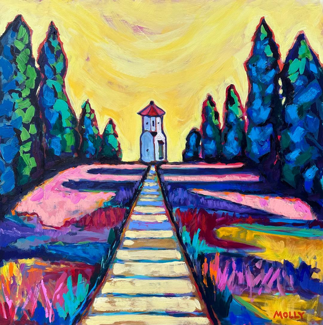Image of Lower Range Lighthouse and Yellow Sky by Molly Krolczyk