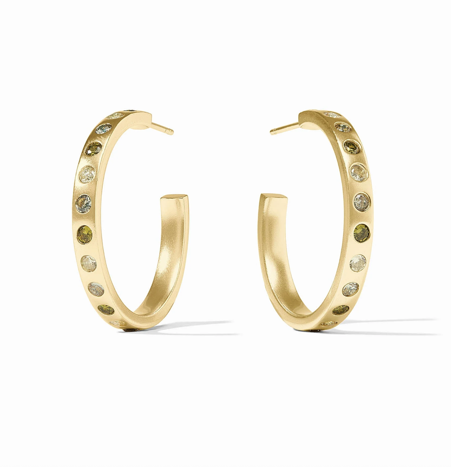 Image of Shades of Jade Rainbow Hoops Earrings - Medium by Julie Vos