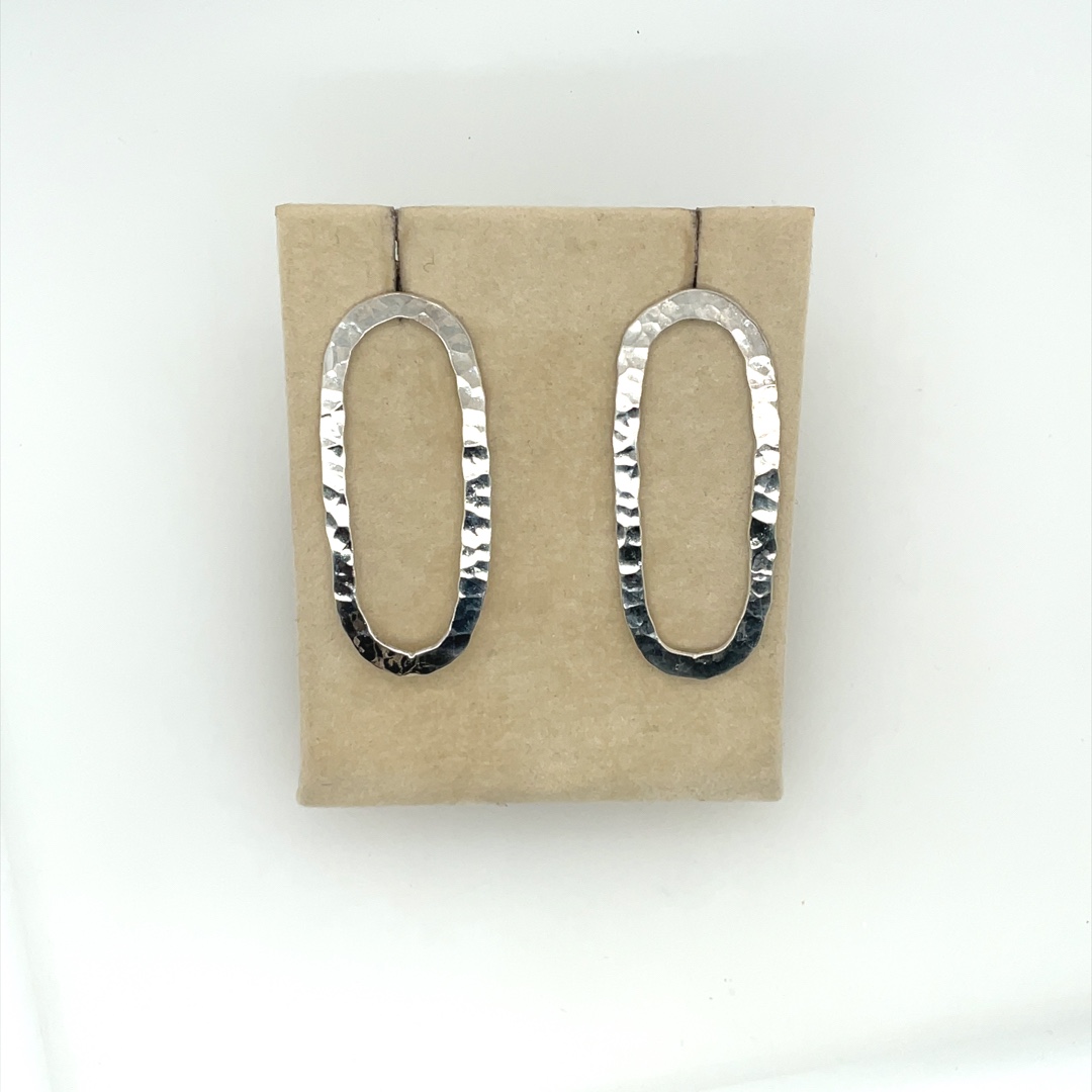 Oval Hammered Earrings