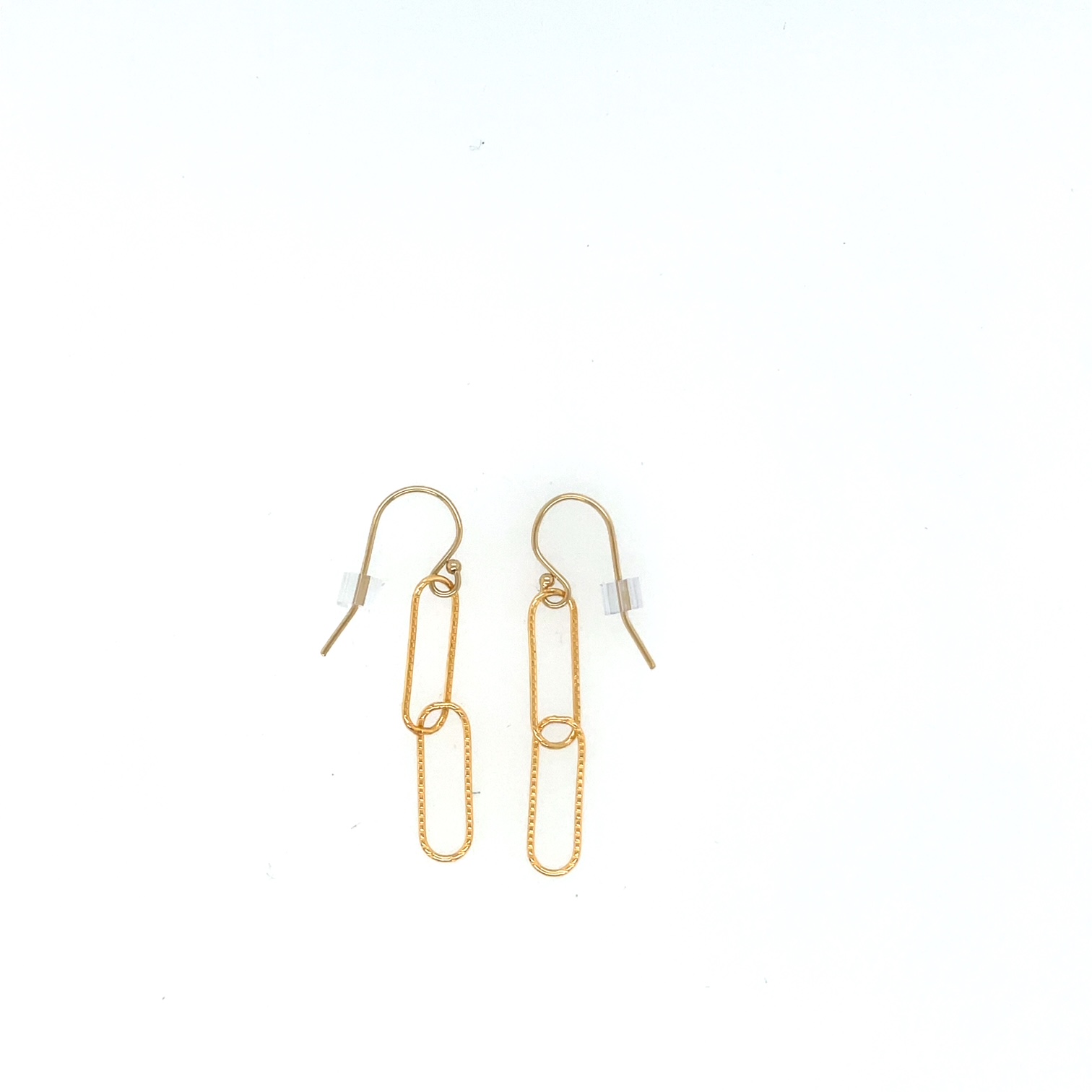Image of 14k Gold Fill Textured Large Paperclip Chain Double Link Earrings by  RACH B Jewelry