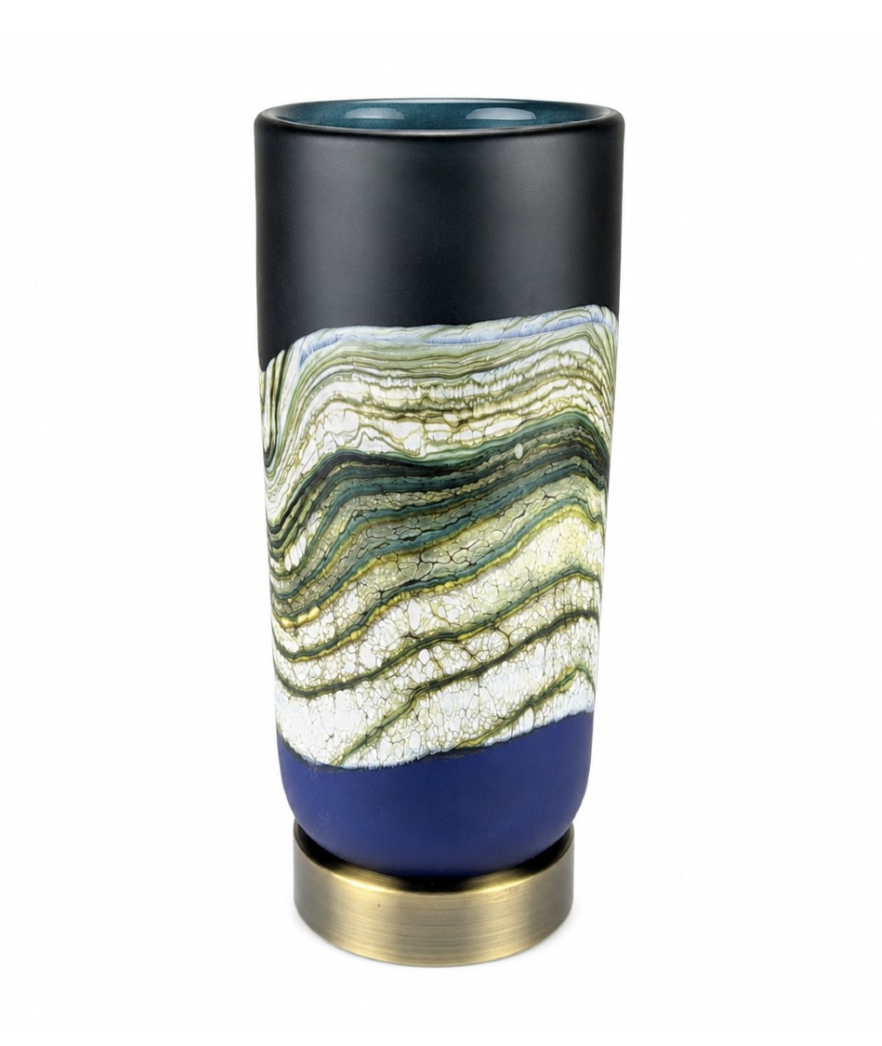 Image of Agate Pillar Lamp Sage Cobalt by Stephen Gartner & Danielle Blade