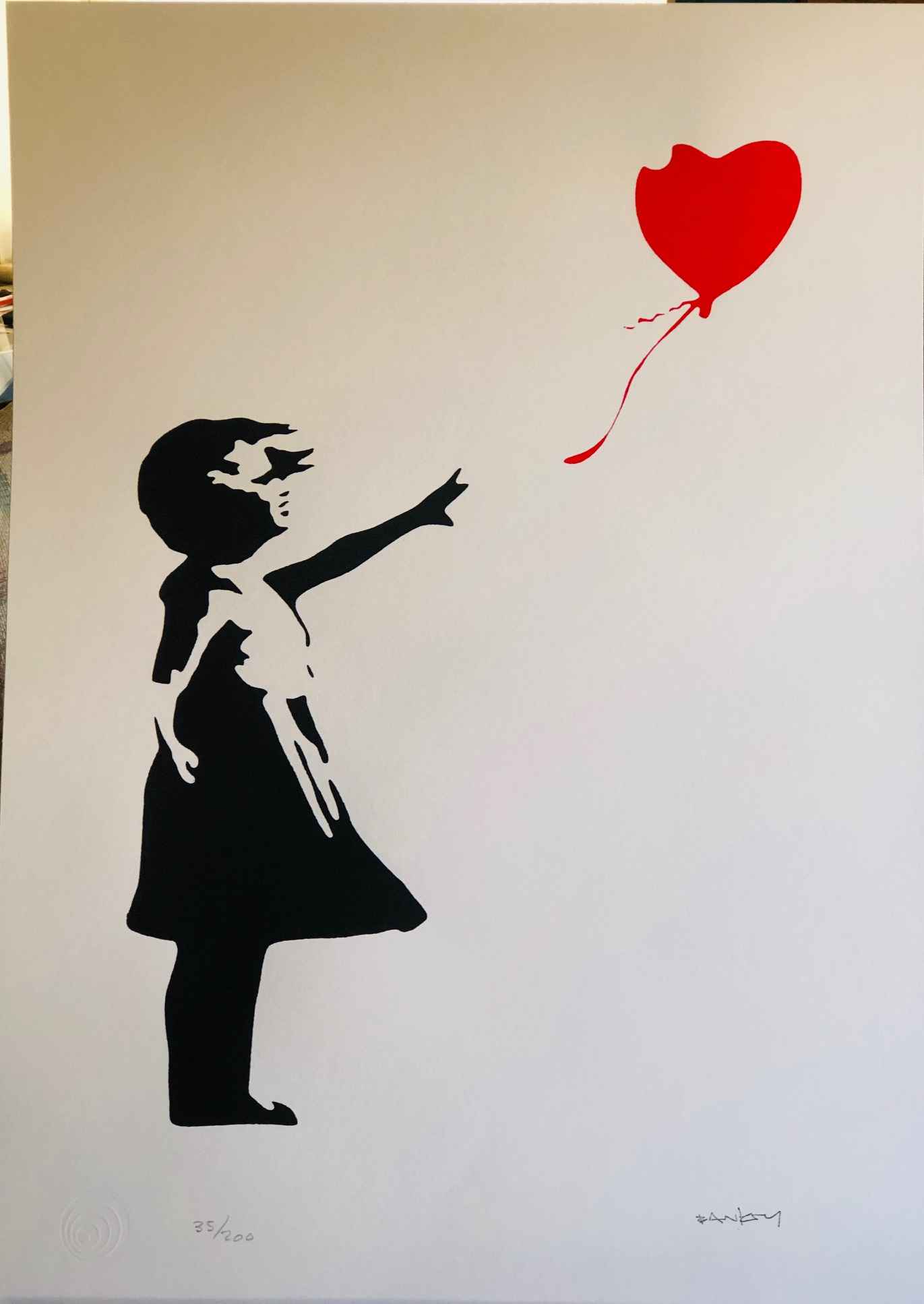 Girl with Red Heart Balloon by Banksy - Leviton Fine Art, LLC