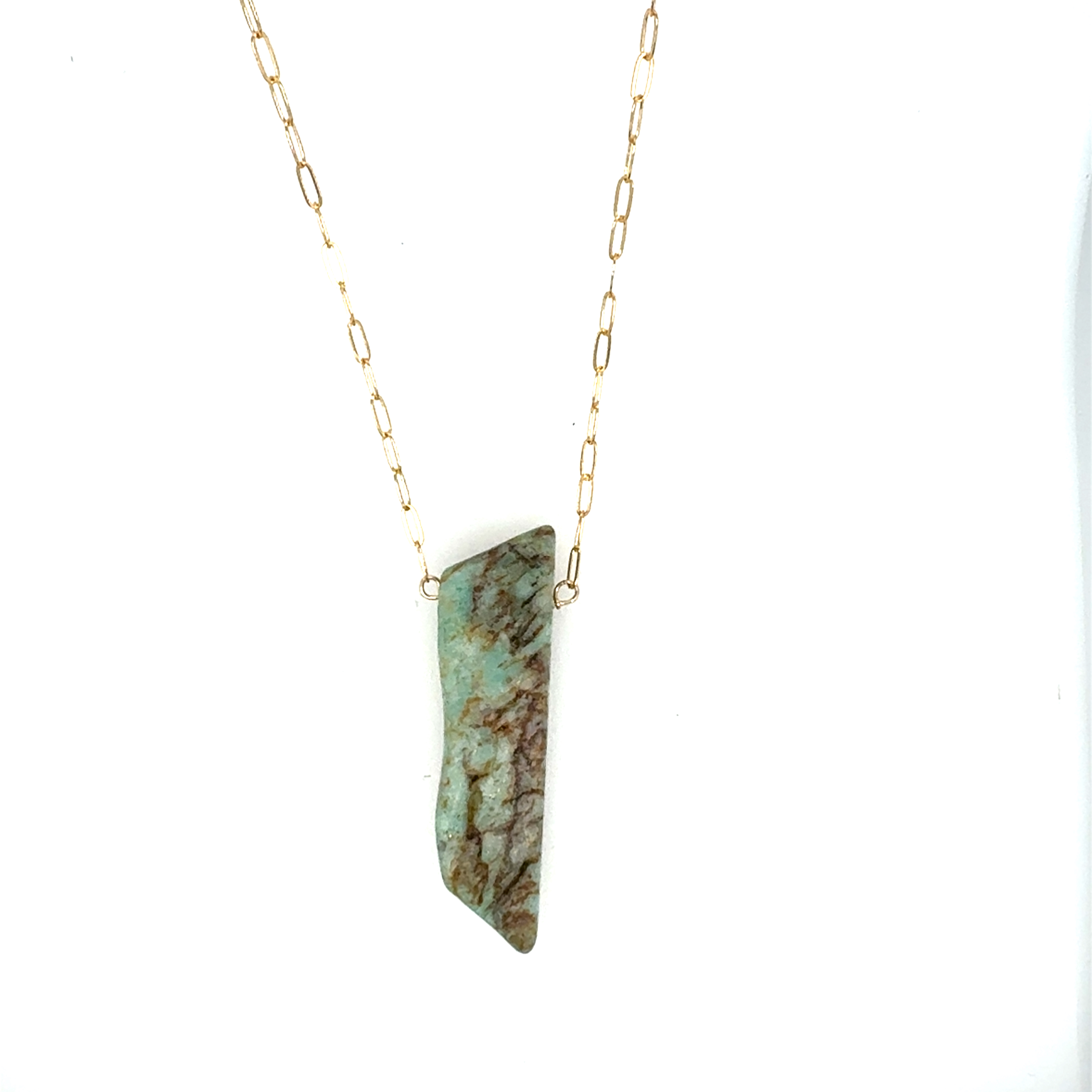 Image of Amazonite Stick Pendant Necklace, 14k Gold Fill - Trunk Show by  RACH B Jewelry