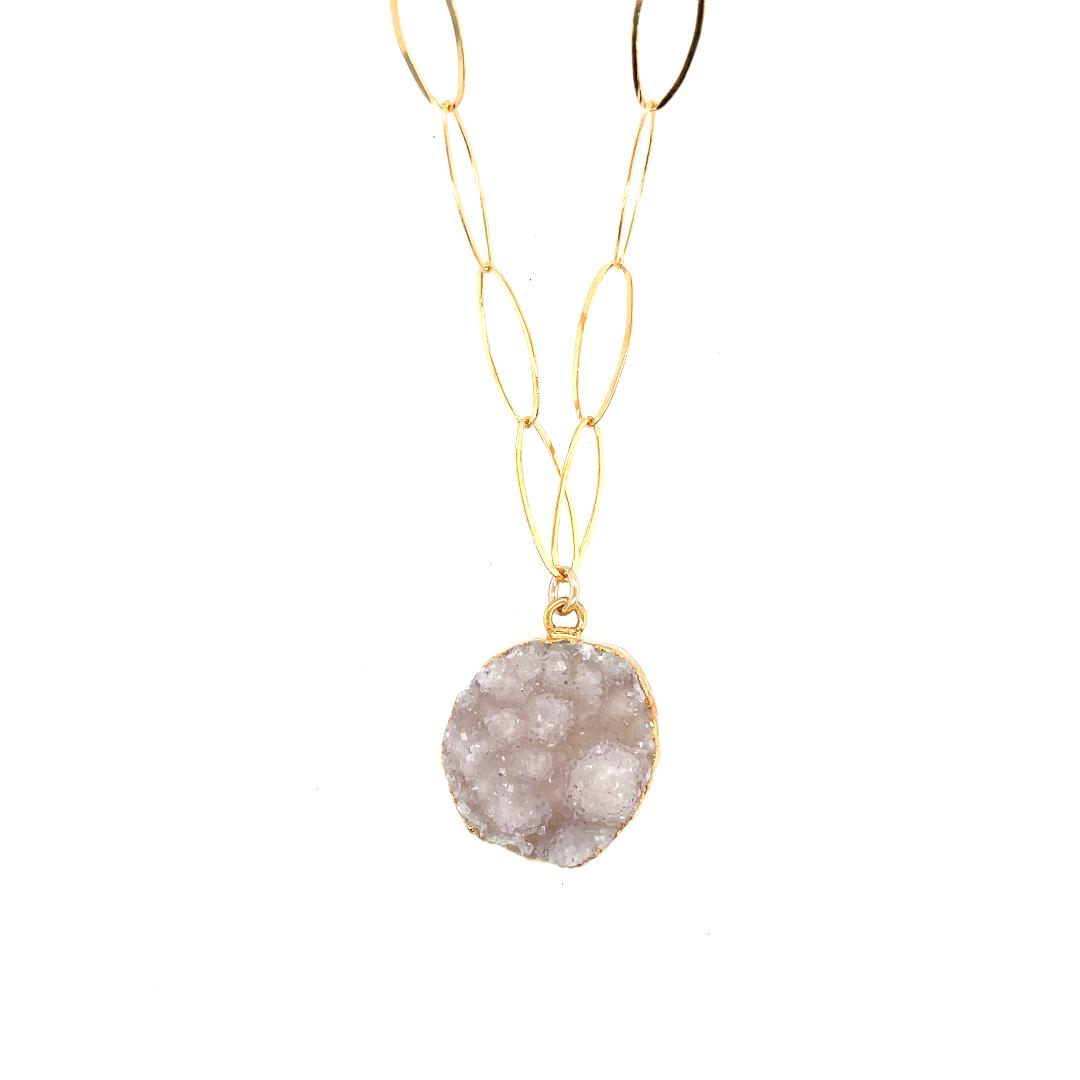 Sloane Druzy Pendant Necklace - Bright
