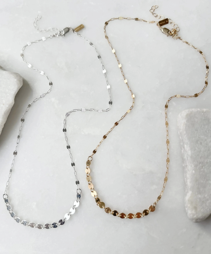 Image 2 for Coin Chain Drape Center Necklace, 14k Gold Fill