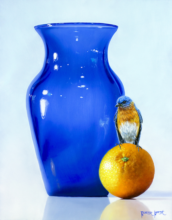 Bluebird & Blue Vase