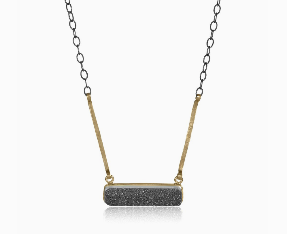 Image of Geode Bar Necklace, Black by Mabel Chong