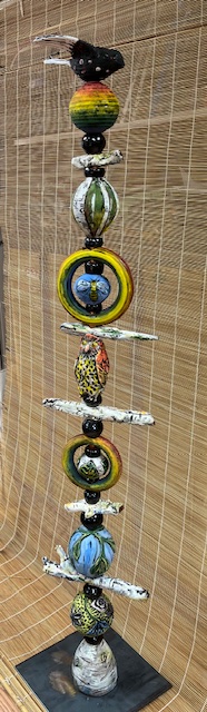 Image of Tall Tower with Blackbird by Nancy Briggs