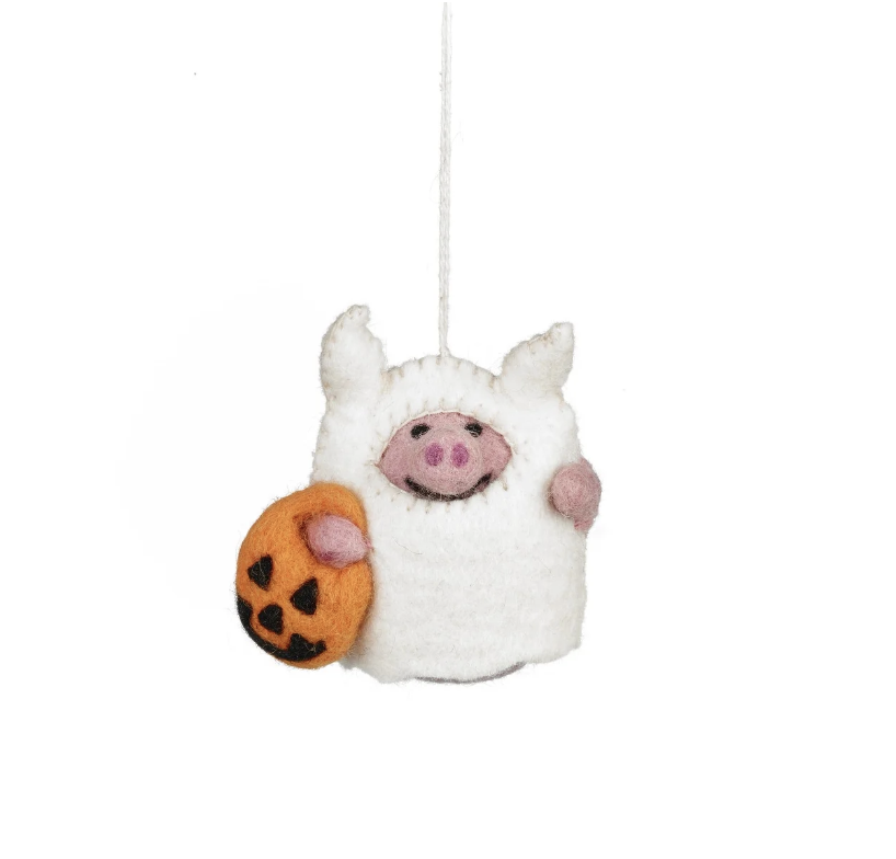 Image of Boo! Pig - Handmade Felt Ornament by  Felt So Good
