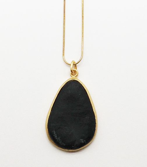 Image 1 for Large Pear Shape Pendant in Dark Grey Large Pear Shape Pendant in Dark Grey