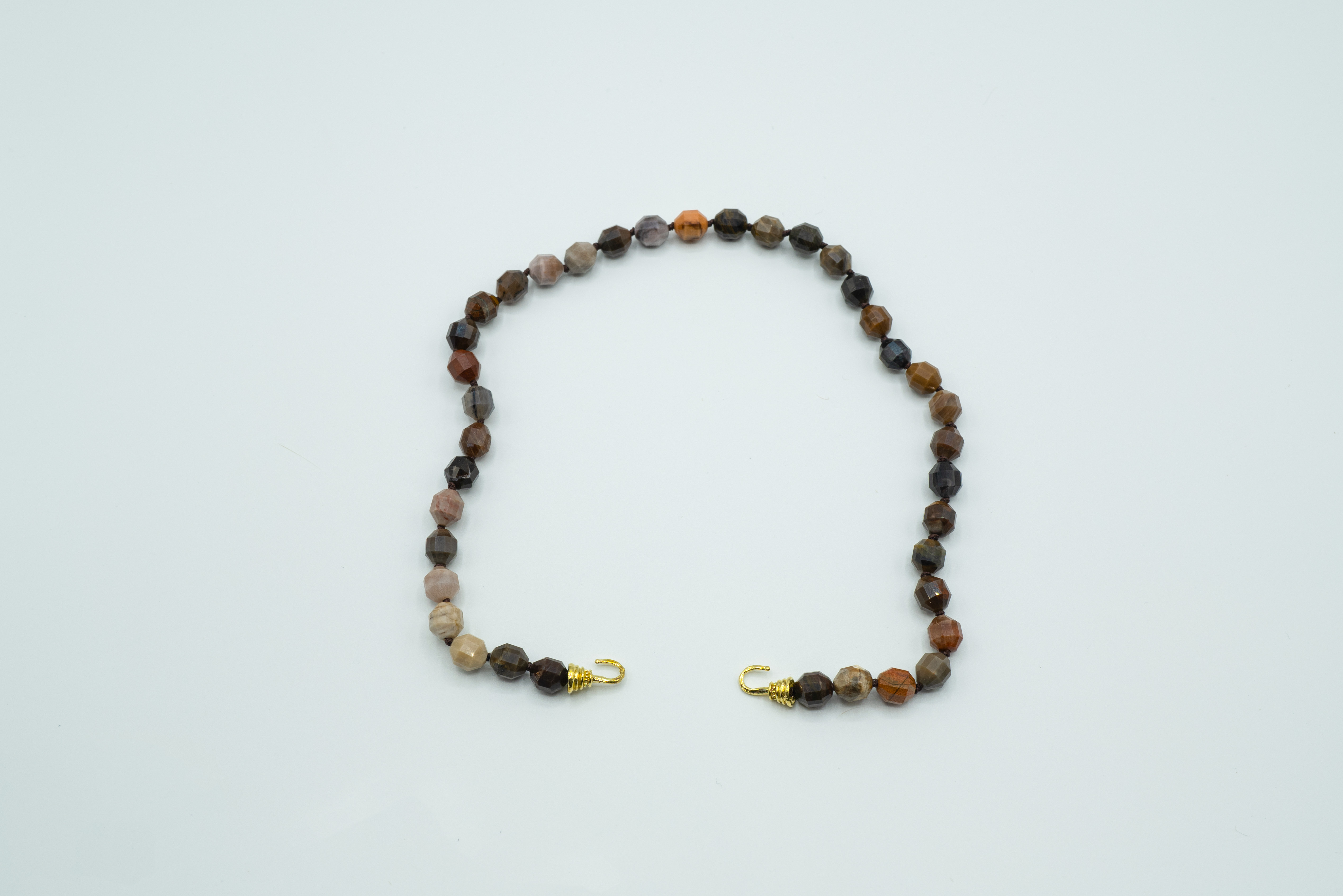 Petrified Wood Beads on Brass Hooks