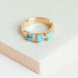 Turquoise Stacking Ring Size 6 Gold