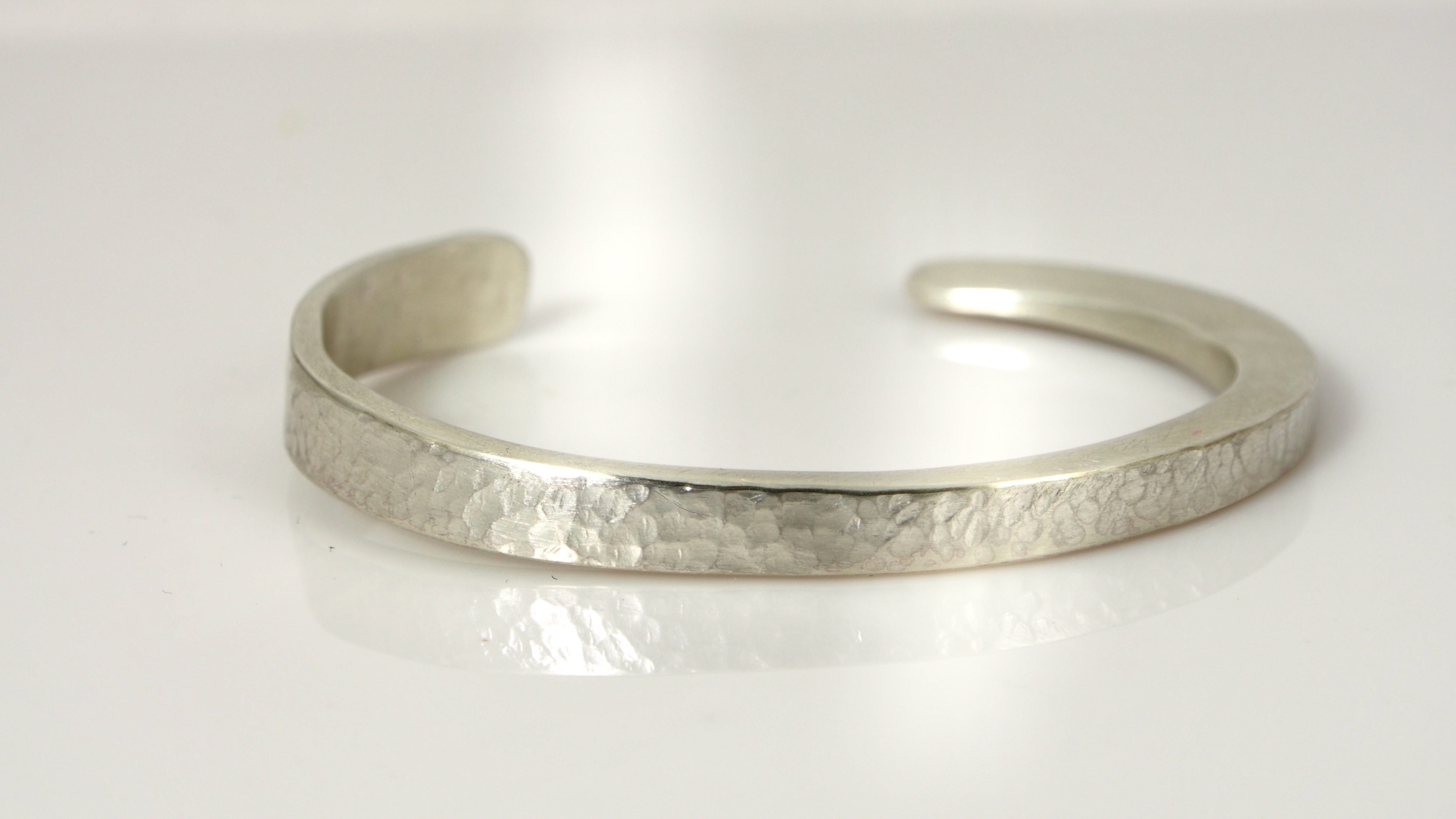 Textured Silver Bracelet (medium) - Hand Forged Sterling Silver